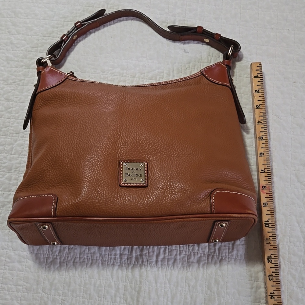 Dooney & Bourke Cognac Pebble Leather Hobo Bag Great Everyday Bag Roomy - Picture 3 of 13